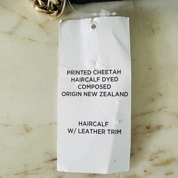 MICHAEL KORS Natalie Cheetah Natural HairCalf XL Wallet On A Chain Crossbody Bag - Picture 12 of 12